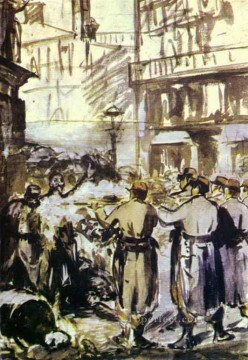 La barricada Guerra Civil Eduard Manet Pinturas al óleo